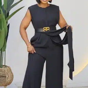 SLEEVELESS FRONT DRAPE JUMPSUIT 61382 - Image 4