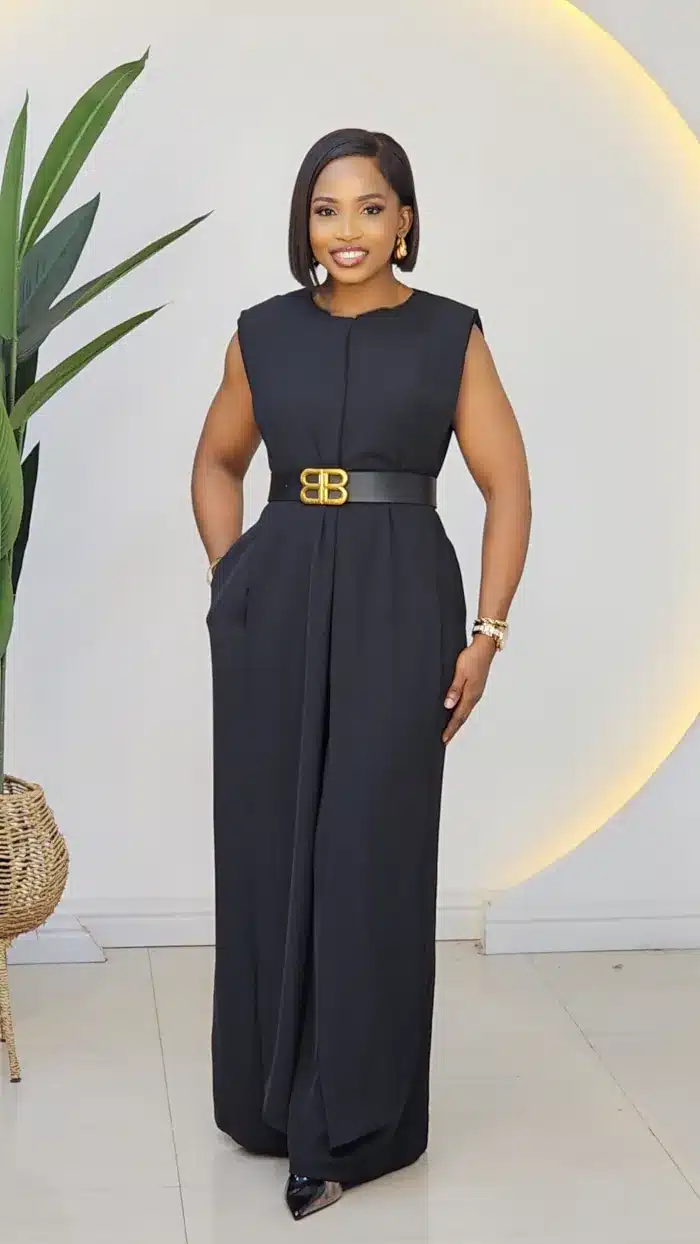 SLEEVELESS FRONT DRAPE JUMPSUIT 61382