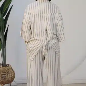STRIPE BACK KNOT SHIRT & PANT SET 6060 - Image 6