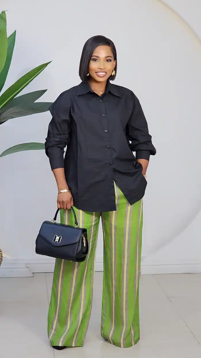 STRIPE PATTERN TISSUE PANT W260250