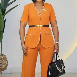 TRIM DETAILED JACKET & PANT SET 88613