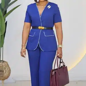 TRIM DETAILED JACKET & PANT SET 88613 - Image 2