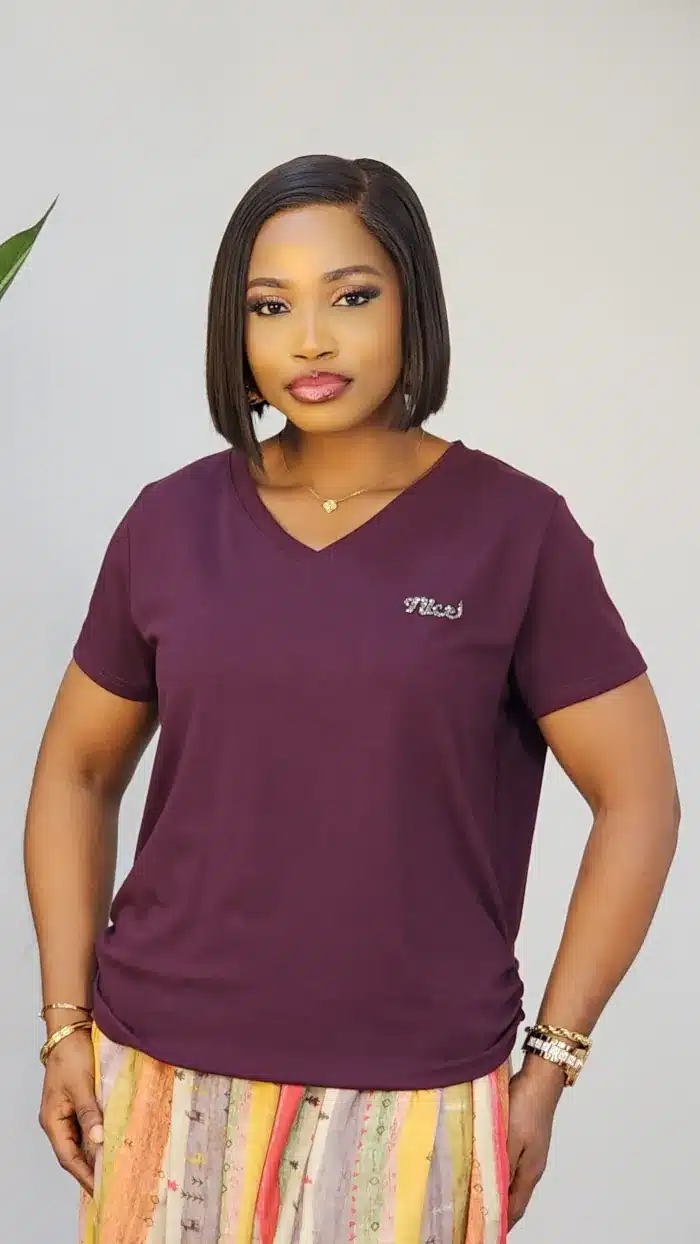 V-NECK DOUBLE SIDE RUCH TOP H1970-1