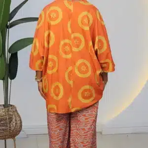 V-NECK PATTERN PRINT TOP & PANT SET 73351 - Image 5