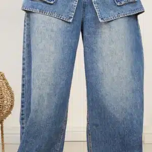 WAIST WRAP ZIP POCKET MOM JEAN 8819