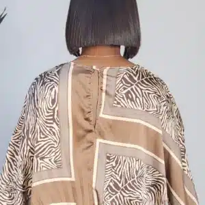 ZEBRA PRINT ELASTIC WAIST KIMONO SLEEVE TOP 8820 - Image 4