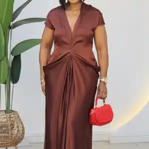 BACK KNOT SLIP MIDI DRESS 0409