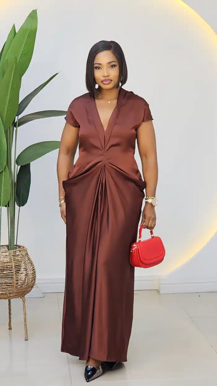 BACK KNOT SLIP MIDI DRESS 0409