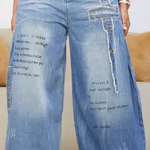 DOUBLE CROSS STUD DETAILED MOM JEAN 81175