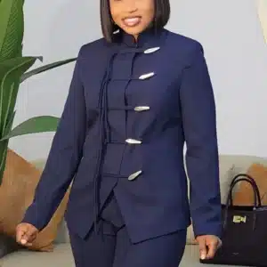 FRINGE FRONT BUTTON JACKET & PANT SET X010 6 POSH 'N' SASSY