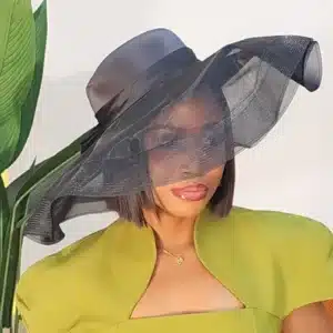 NET RUFFLE BOW DETAILED HAT 1310 - Image 2