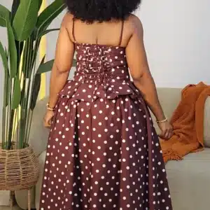POLKA DOT SPAG PEPLUM SKATER DRESS 906 - Image 9