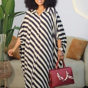 STRIPE OPEN BACK KNOT ABAYA 96267 - Image 5