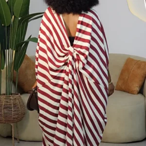 STRIPE OPEN BACK KNOT ABAYA 96267 - Image 6