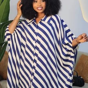 STRIPE OPEN BACK KNOT ABAYA 96267 - Image 3