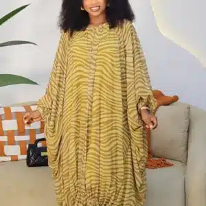 ZEBRA PRINT HEM PONCHO MAXI DRESS 0910 - Image 5