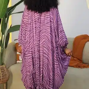 ZEBRA PRINT HEM PONCHO MAXI DRESS 0910 - Image 7